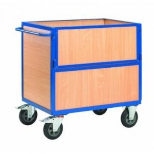 chariot container en bois demi-côté rabattable sans couvercle MSI Manutention de charges 500kg