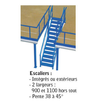 escalier plateforme de à poteaux fourni par MSI manutention et stockage industriel France